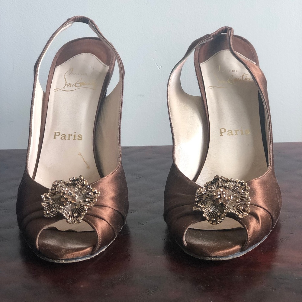 Christian Louboutin Satin Peep-Toe Pump OBO